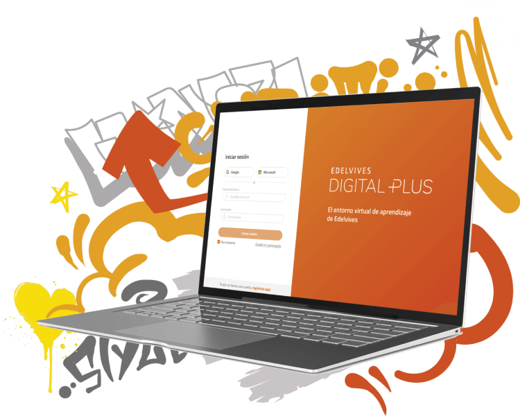 Ordenador con la web de Edelvives Digital Plus